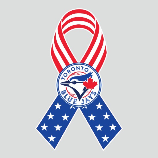 Toronto Blue Jays Ribbon American Flag logo vinyl decal